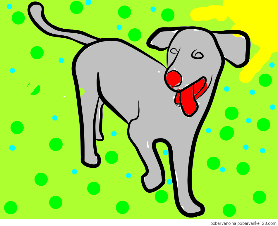 POBARVANA POBARVANKA - Pobarvanka prikupnega, a nekoliko utrujenega kužka