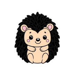 Pobarvana pobarvanka - Pobarvanka prikupnega ježa