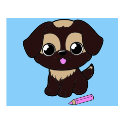 POBARVANA POBARVANKA - Pobarvanka prikupnega kužka