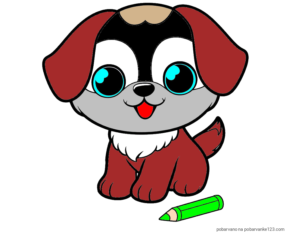 POBARVANA POBARVANKA - Pobarvanka prikupnega kužka