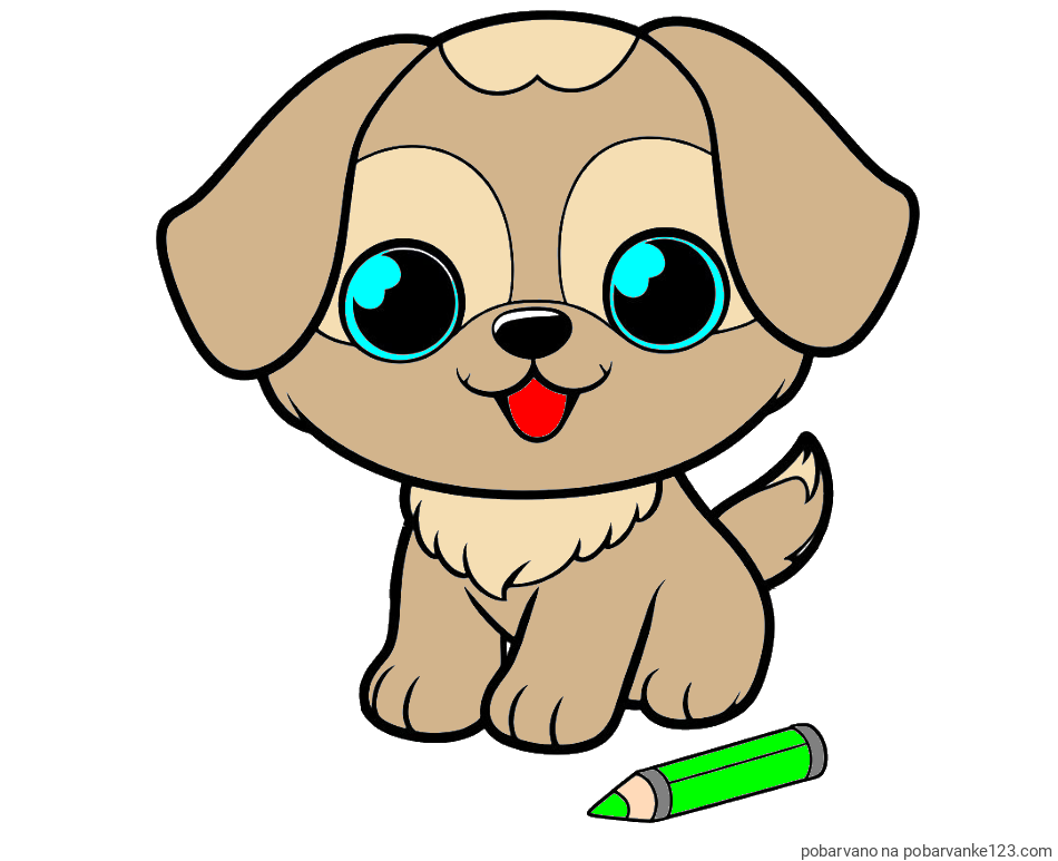 POBARVANA POBARVANKA - Pobarvanka prikupnega kužka