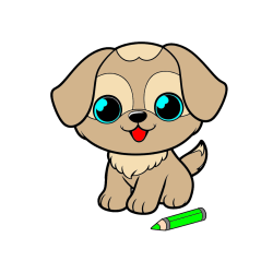 POBARVANA POBARVANKA - Pobarvanka prikupnega kužka