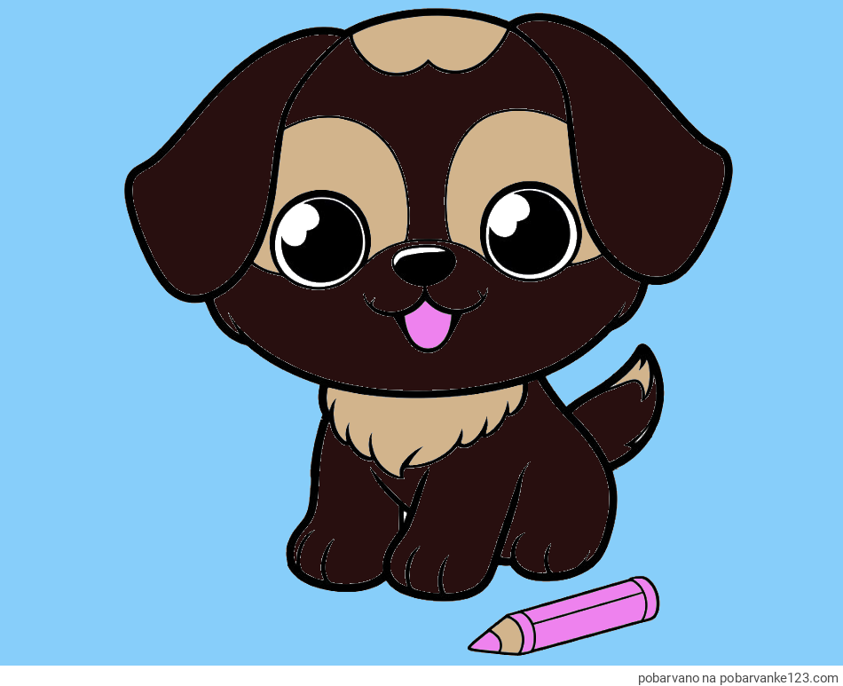 POBARVANA POBARVANKA - Pobarvanka prikupnega kužka