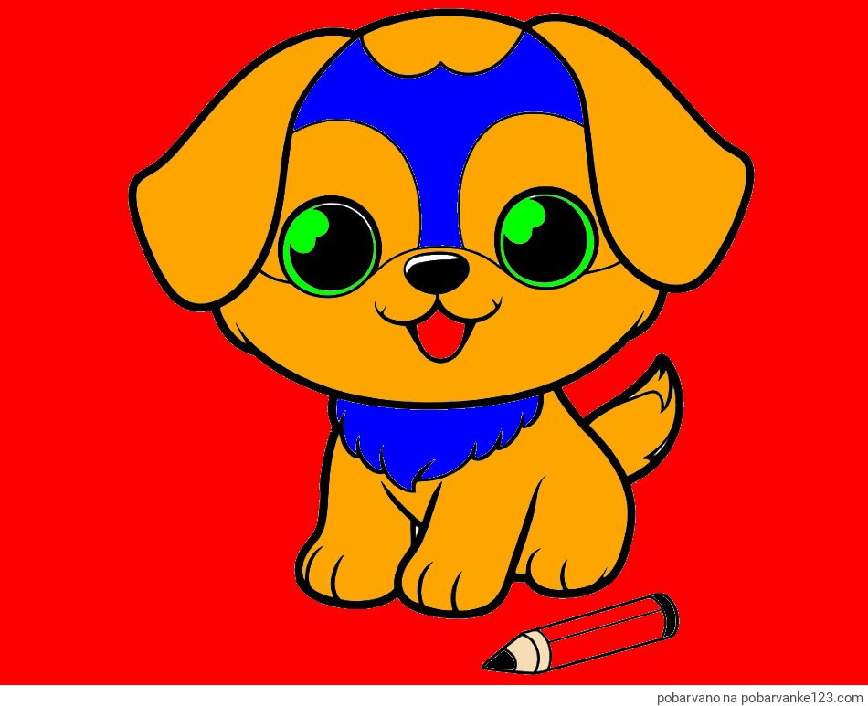 POBARVANA POBARVANKA - Pobarvanka prikupnega kužka