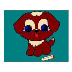 POBARVANA POBARVANKA - Pobarvanka prikupnega kužka