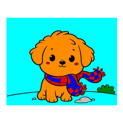 POBARVANA POBARVANKA - Pobarvanka prikupnega psička