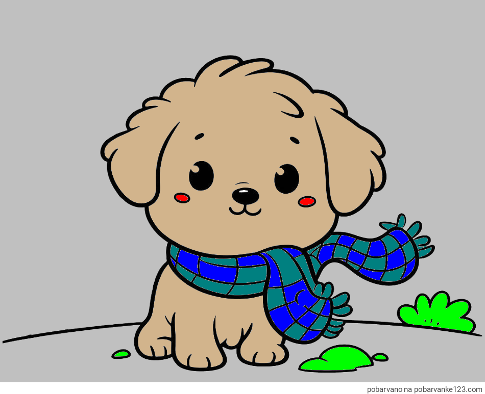 POBARVANA POBARVANKA - Pobarvanka prikupnega psička