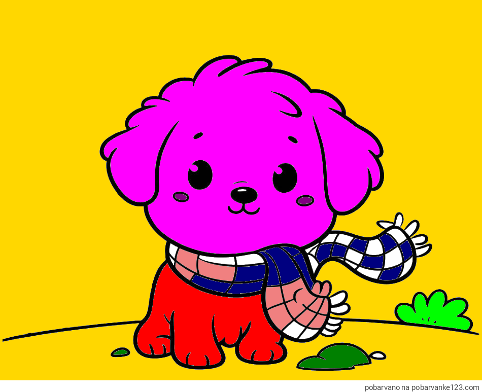 POBARVANA POBARVANKA - Pobarvanka prikupnega psička