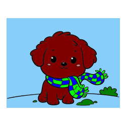 POBARVANA POBARVANKA - Pobarvanka prikupnega psička