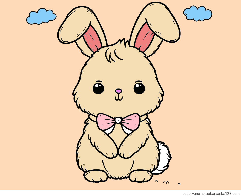 POBARVANA POBARVANKA - Pobarvanka prikupnega zajčka