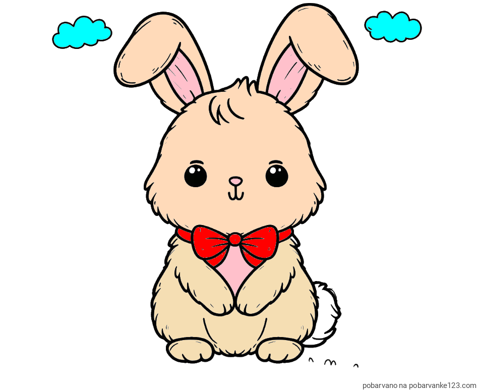 POBARVANA POBARVANKA - Pobarvanka prikupnega zajčka