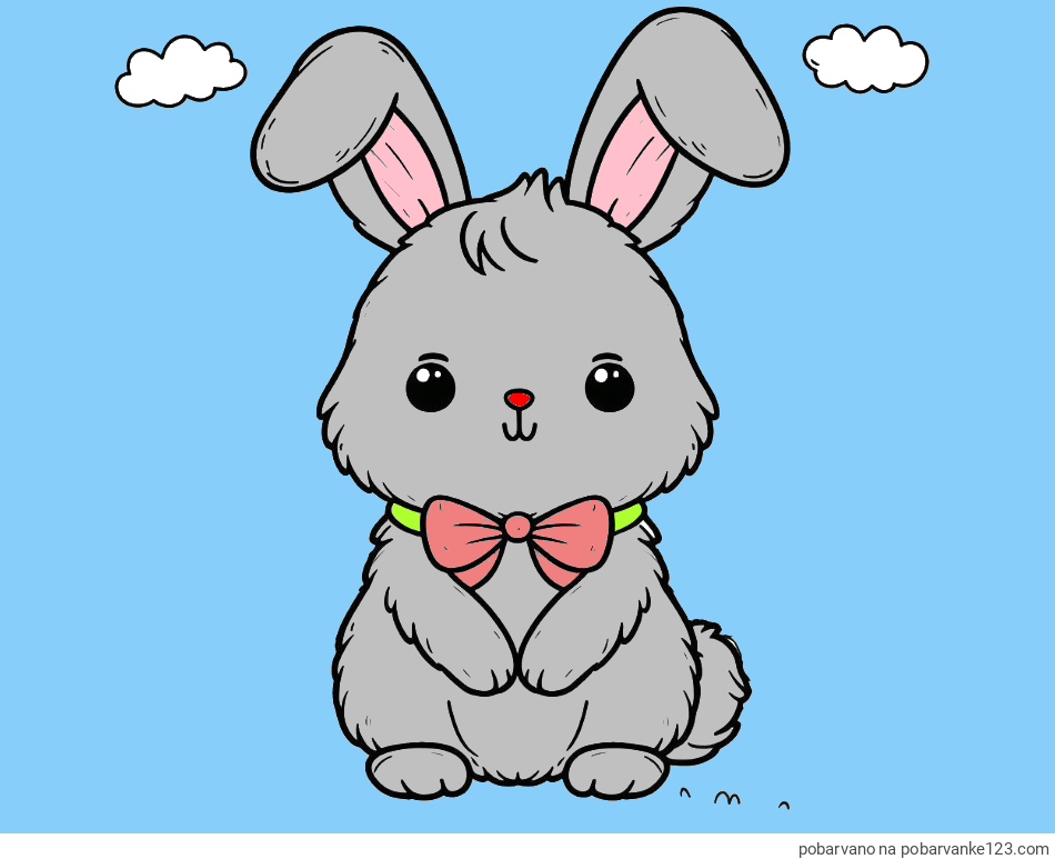 POBARVANA POBARVANKA - Pobarvanka prikupnega zajčka