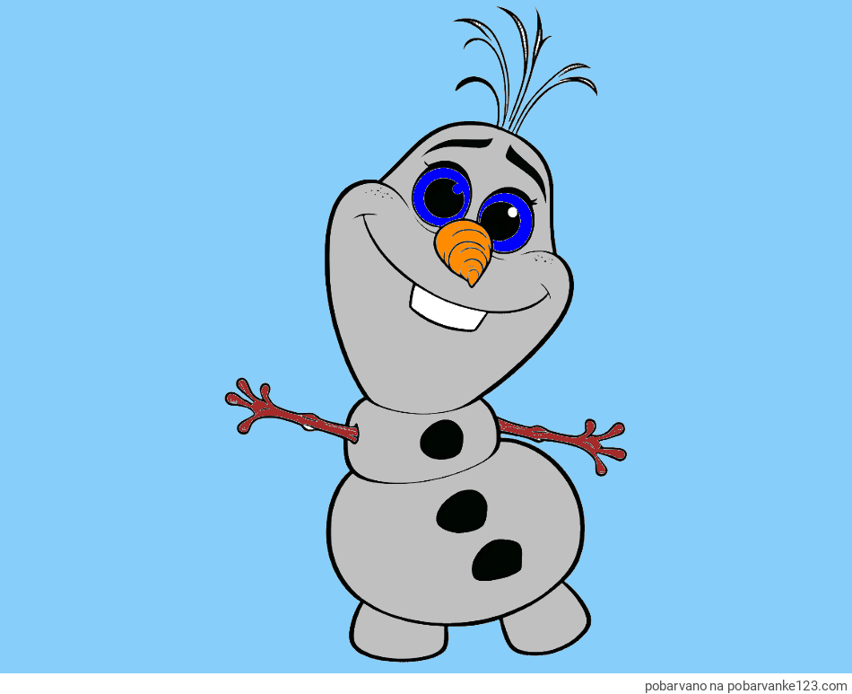 POBARVANA POBARVANKA - Pobarvanka prisrčnega snežaka Olaf