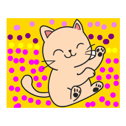 Pobarvana pobarvanka - Pobarvanka razigranega mucka