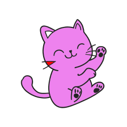 Pobarvana pobarvanka - Pobarvanka razigranega mucka