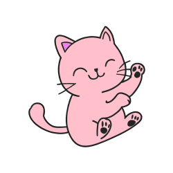 Pobarvana pobarvanka - Pobarvanka razigranega mucka