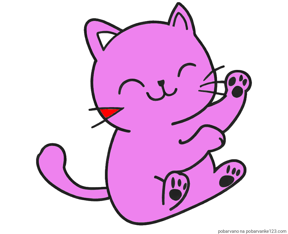 POBARVANA POBARVANKA - Pobarvanka razigranega mucka