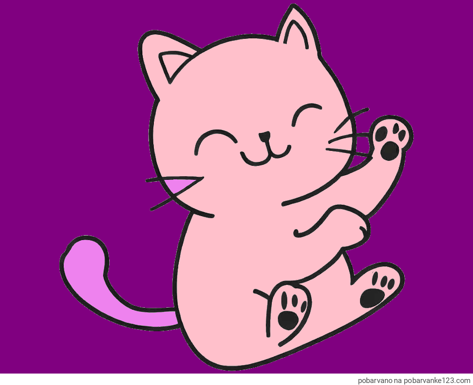 POBARVANA POBARVANKA - Pobarvanka razigranega mucka