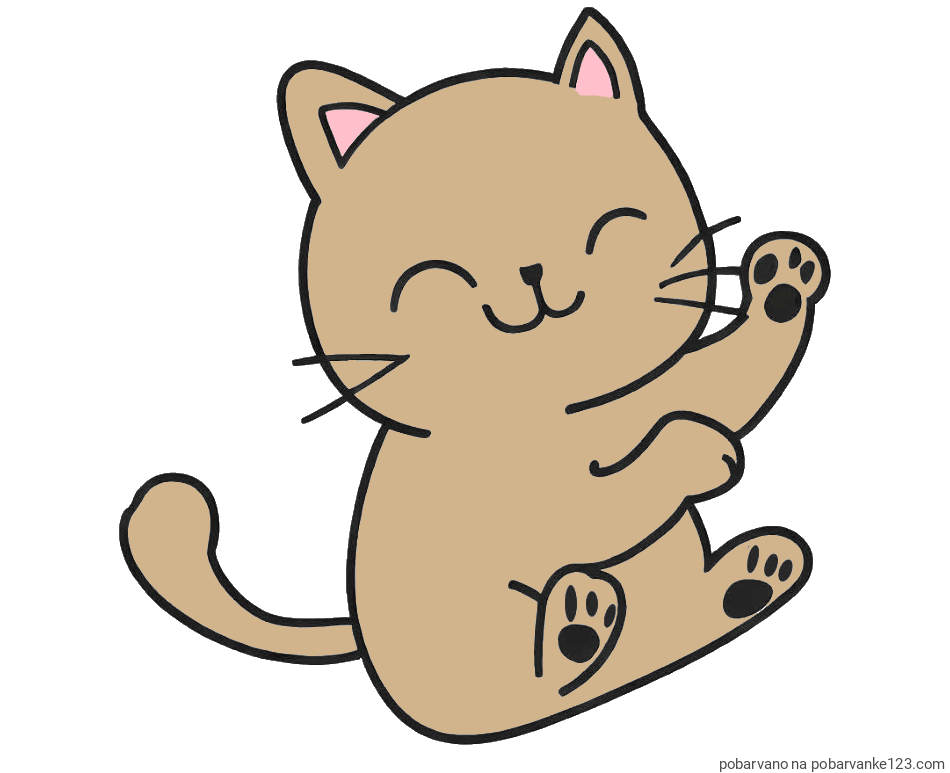 POBARVANA POBARVANKA - Pobarvanka razigranega mucka