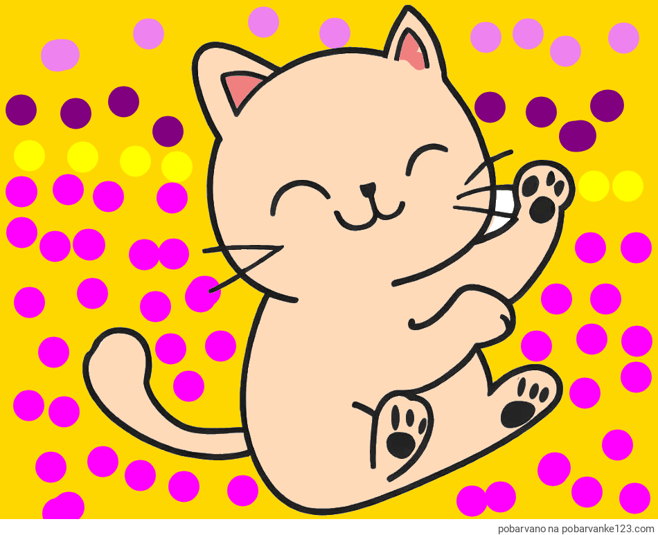 POBARVANA POBARVANKA - Pobarvanka razigranega mucka