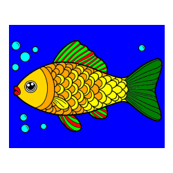 Pobarvana pobarvanka - Pobarvanka ribe