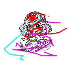 Pobarvana pobarvanka - Pobarvanka simpatične morske deklice