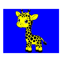 Pobarvana pobarvanka - Pobarvanka simpatične žirafe