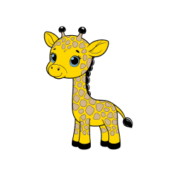 Pobarvana pobarvanka - Pobarvanka simpatične žirafe