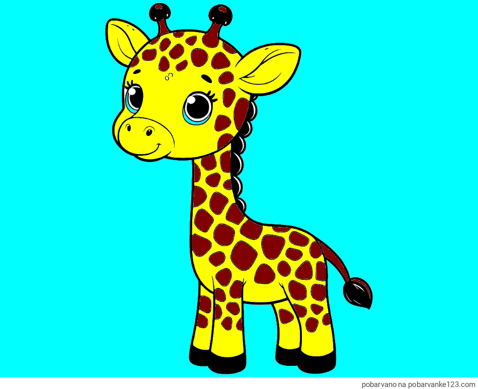 POBARVANA POBARVANKA - Pobarvanka simpatične žirafe