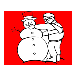 Pobarvana pobarvanka - Pobarvanka snežaka