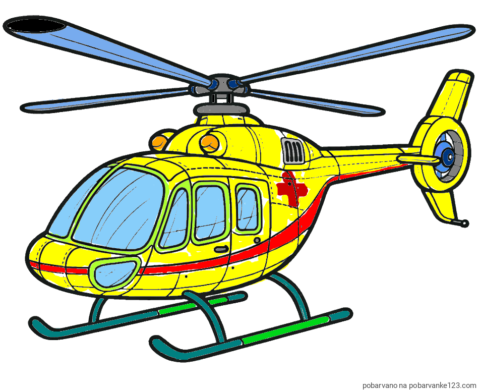 POBARVANA POBARVANKA - Pobarvanka sodobnega helikopterja
