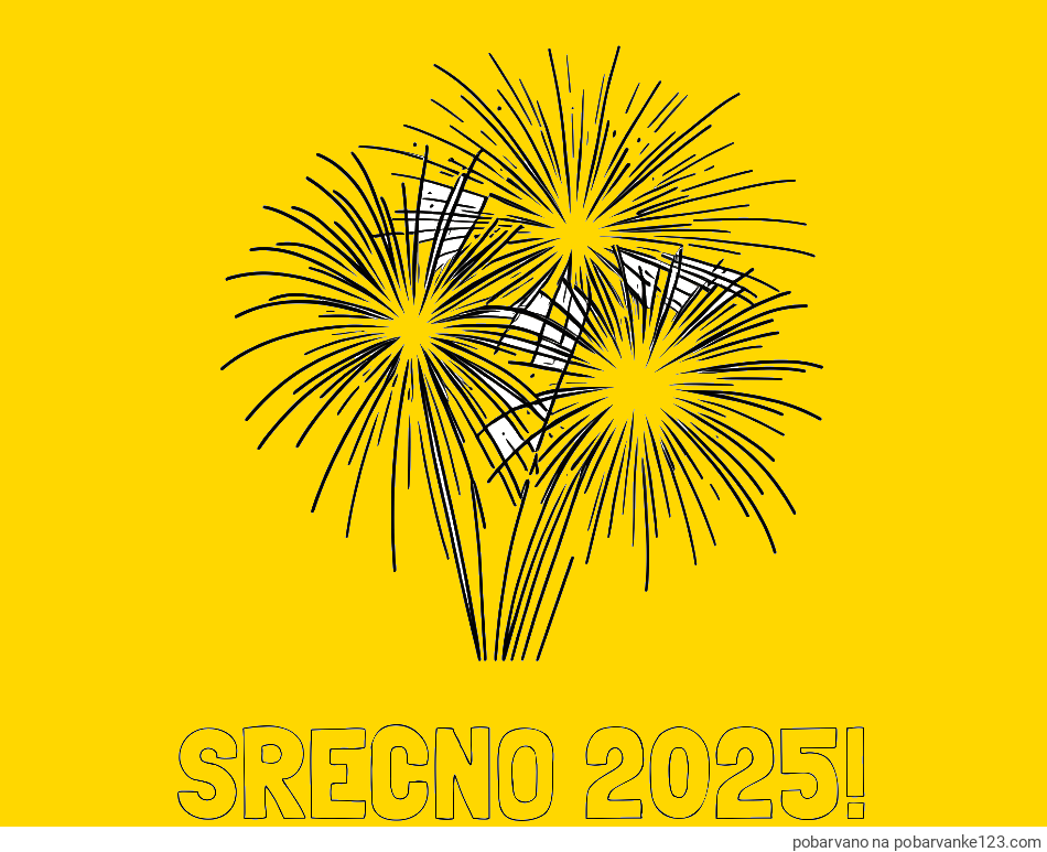 POBARVANA POBARVANKA - Pobarvanka SREČNO 2025! in lepa pobarvanka ognjemeta