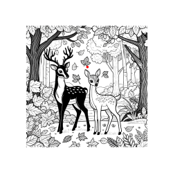 Pobarvana pobarvanka - Pobarvanka srnice in jelenčka