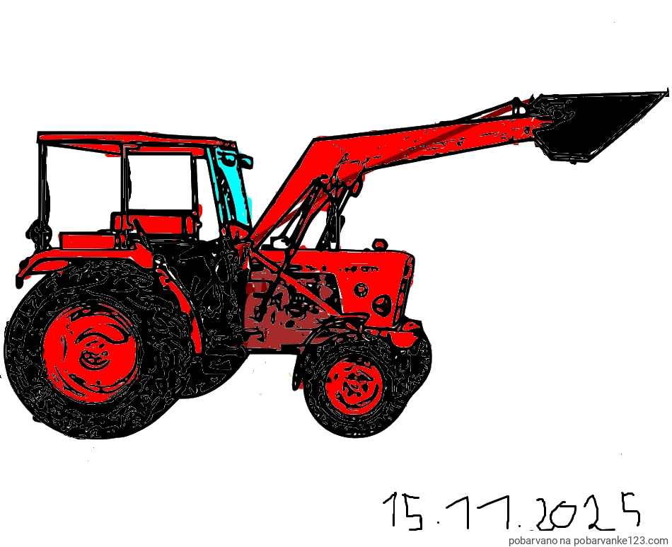 POBARVANA POBARVANKA - Pobarvanka starega traktorja