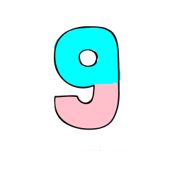 Pobarvana pobarvanka - Pobarvanka številke devet (9)