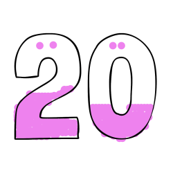 Pobarvana pobarvanka - Pobarvanka številke dvajset (20)