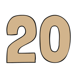 Pobarvana pobarvanka - Pobarvanka številke dvajset (20)