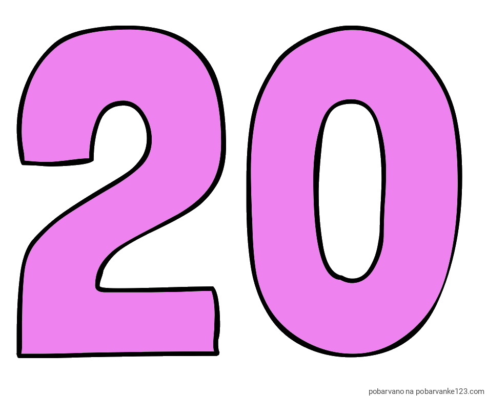 POBARVANA POBARVANKA - Pobarvanka številke dvajset (20)