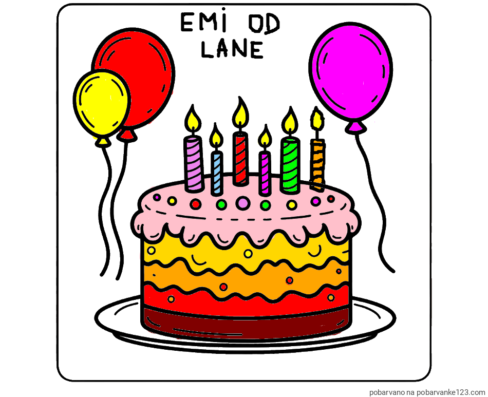 POBARVANA POBARVANKA - Pobarvanka torte za 5. rojstni dan