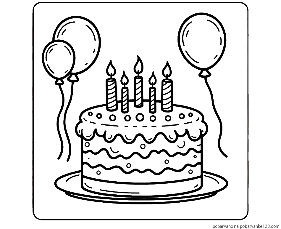 POBARVANA POBARVANKA - Pobarvanka torte za 5. rojstni dan