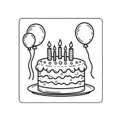 Pobarvana pobarvanka - Pobarvanka torte za 5. rojstni dan