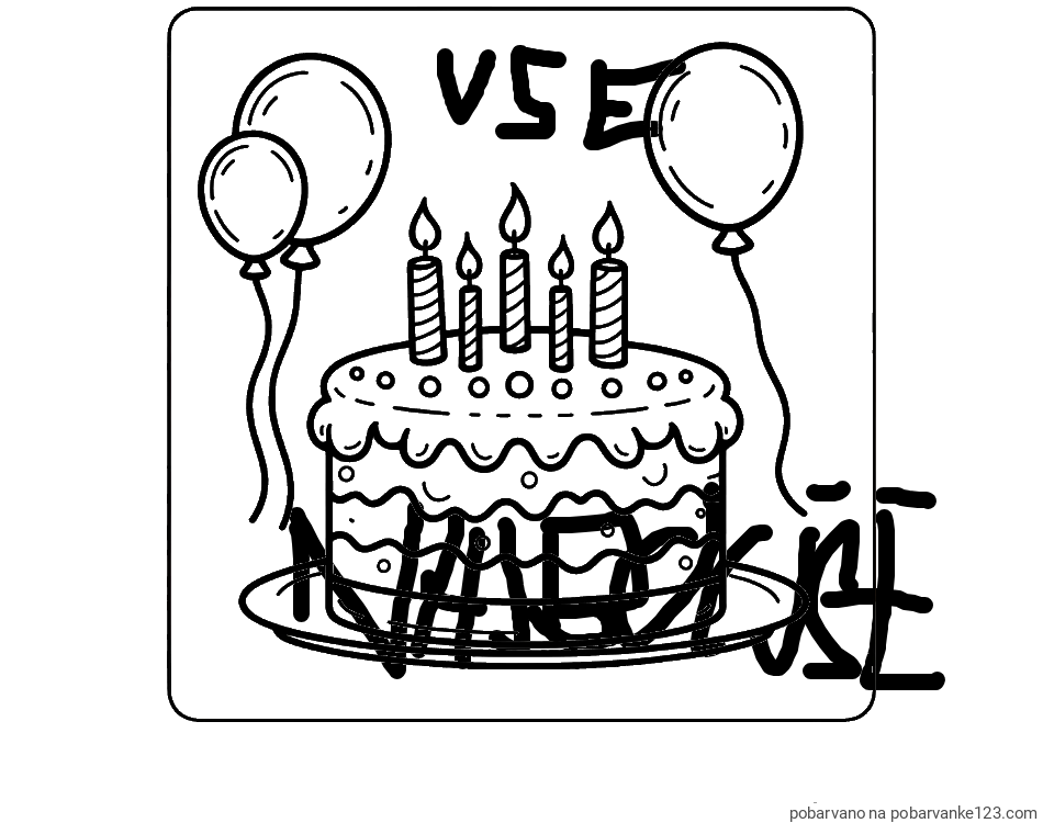 POBARVANA POBARVANKA - Pobarvanka torte za 5. rojstni dan