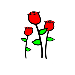 Pobarvana pobarvanka - Pobarvanka treh vrtnic