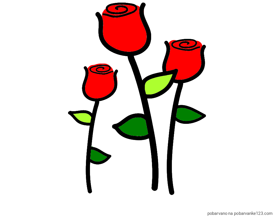 POBARVANA POBARVANKA - Pobarvanka treh vrtnic