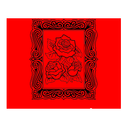 Pobarvana pobarvanka - Pobarvanka  uokvirjene slike vrtnic