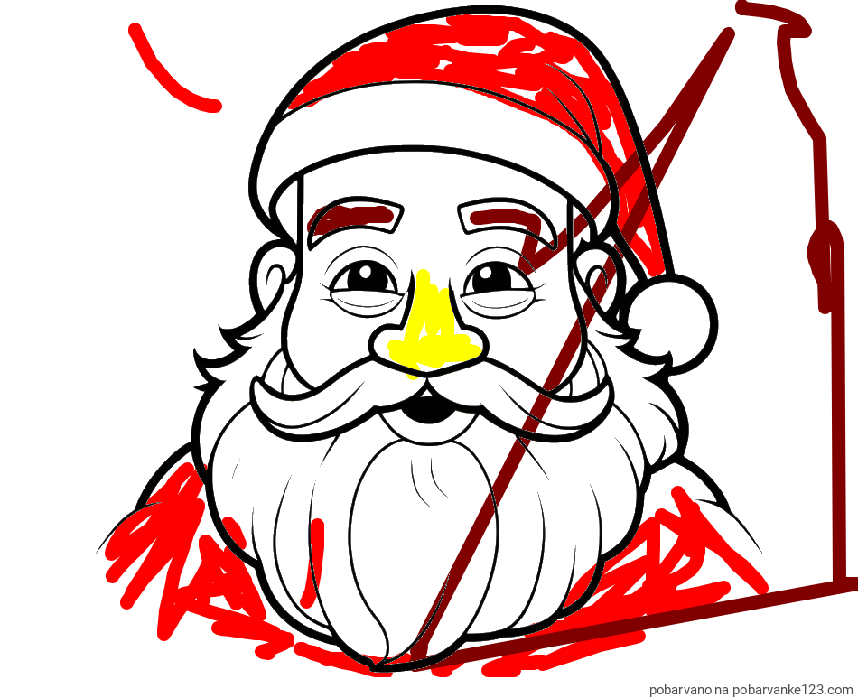 POBARVANA POBARVANKA - Pobarvanka utrujenega Božička