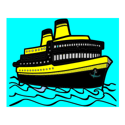 Pobarvana pobarvanka - Pobarvanka velike potniške ladje