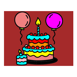 Pobarvana pobarvanka - Pobarvanka velike rojstnodnevne torte