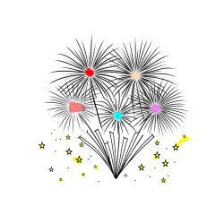 POBARVANA POBARVANKA - Pobarvanka velikega ognjemeta z zvezdicami