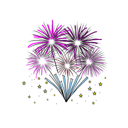 POBARVANA POBARVANKA - Pobarvanka velikega ognjemeta z zvezdicami